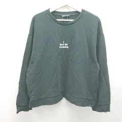 ◇ ZARA ザラ クルーネック 文字ロゴ 無地 シンプル 長袖 トレーナー サイズL ブラック レディース E  【1306190013752】