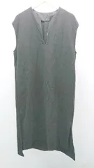 ◇ 新品 Classicalelf クラシカルエルフ Vネック 無地 シンプル 大人 ロング丈 ワンピース サイズL ブラック レディース E  【1306190013745】