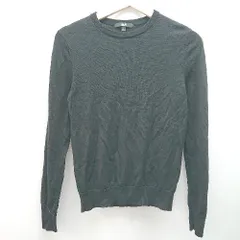 ◇ UNIQLO ユニクロ クルーネック 無地 シンプル 長袖 ニット サイズM ブラック レディース E  【1306190013608】