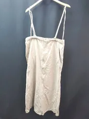 ◇ DOUX ARCHIVES 肩紐調節可能 サスペンダー スリット かわいい - ロング丈 ワンピース サイズM ベージュ レディース E  【1306190014513】