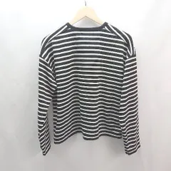 ◇ BONLECILL ボーダー 縞々 フロントボタン カジュアル 長袖 カーディガン サイズＦ ブラック/ホワイト レディース E  【1306190014896】