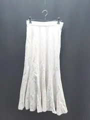 ◇ COCODEAL バックゴム 裏地あり 裾フレア きれい系 ロング丈 タイト スカート サイズ2 アイボリー レディース E  【1306190015350】