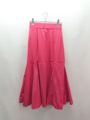 ◇ ViS ビス バックゴム 裏地あり サイドファスナー きれい系 ロング丈 フレア スカート サイズS ピンク レディース E  【1306190015251】