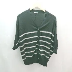 ◇ le.coeur blanc ボーダー柄 カジュアル 薄手 半袖 半袖 カーディガン サイズ38 ブラック/ホワイト レディース E  【1306190016241】