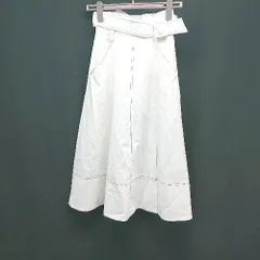 ◇ REDYAZEL レディアゼル シンプル フロントスリット フレア ロング丈 台形 スカート サイズS ホワイト レディース E  【1306190016142】