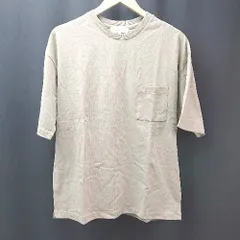◇ BEAMS ビームス 胸ポケット 無地 シンプル スリット カジュアル 半袖 tシャツ サイズM カーキ メンズ E  【1306190017224】
