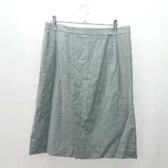 ◇ INDINVI インディヴィ ウエストファスナー 大人 バックスリット ひざ丈 台形 スカート サイズ42 グレー レディース E  【1306190019112】