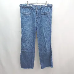 ◇ GAP ギャップ 裾切りっぱなし デニム ゆったりめ 綿100％ ストレートパンツ サイズM ブルー レディース E  【1306190020866】