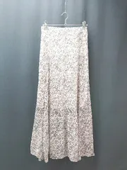 ◇ Chico バックジップ バックゴム 裏地あり きれい系 透け感 ロング丈 フレア スカート サイズF ベージュ系 レディース E  【1306190020385】のサムネイル