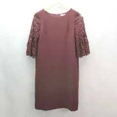 ◇ untitled アンタイトル 花柄レース素材 パーティー ロング丈 ワンピース サイズ1 レッド レディース E  【1306190022242】