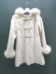 ■ GLACIER グラシア 無地 ファー素材 ガーリー ノーカラー 長袖 ピーコート サイズM ピンク系 レディース E  【1306190022631】のサムネイル