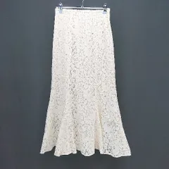 ◇ FREE’SMART フリーズマート 花柄レース ガーリー ロング丈 フレア スカート サイズM ベージュ レディース E  【1306190023041】