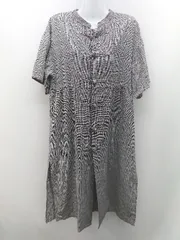 ◇ rivet&surge 千鳥柄 チャイナ風ボタン ロング丈 ワンピース サイズF チャコールグレー レディース E  【1306190022914】