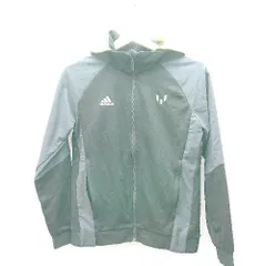 ◇ adidas アディダス ジップアップ フード ブランドロゴ バックプリント 長袖 ジャケット サイズ150 ブラック系 メンズ E  【1306190027117】