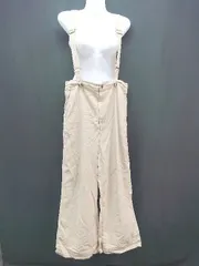 ◇ Samansa Mos2 バックゴム仕様 紐調整可能 ワイド カジュアル サロペット サイズ表記なし ベージュ レディース E  【1306190028084】