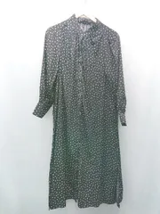 ◇ KOBE LETTUCE ドット柄 綺麗め 大人っぽい サイドスリット 長袖 ロング ワンピース サイズOp ブラック系 レディース E  【1306190031220】