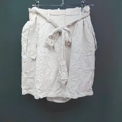 ◇ RETRO GIRL 腰フリル シンプル 大人っぽい 綺麗め かわいい 無地 ショートパンツ サイズF ベージュ レディース E  【1306190031862】