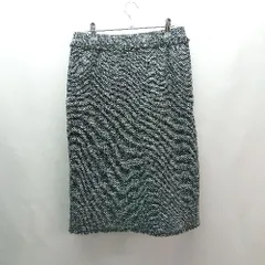 ◇ ROPE' PICNIC フリンジ ラメ感 スリット バックファスナー ひざ丈 タイト スカート サイズ40 ブラック系 レディース E  【1306190033637】