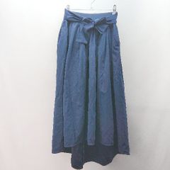 ◇ BEAMS HEART バックゴム フィッシュテール きれい系 ロング丈 フレア スカート サイズM ネイビー レディース E  【1306190033989】