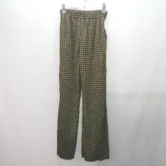 ◇ 新品 LOWRYS FARM プリーツ ウエストゴム チェック柄 おしゃれ パンツ サイズF ブラウン/ブラック レディース E  【1306190033965】