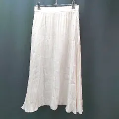 ◇ nao universe サテン生地 光沢感 つや感 きれいめ 裏地 ロング丈 フレア スカート サイズ38 アイボリー レディース E  【1306190034887】