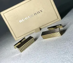 美品 近年モデル Burberry バーバリー ダイヤモンドヘッド 立体トライアングル カフス カフリンクス ボタン ゴールド ケースあり