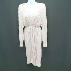 ◇ nano universe The 1st. Floor カジュアル ナチュラル 薄手 長袖 ロングカーディガン サイズ36 ベージュ系 レディース E  【1306190035624】