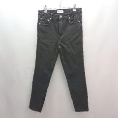 ◇ ZARA ザラ カジュアル ストレッチ シンプル 着回し 合わせやすい パンツ サイズ38 ブラック レディース E  【1306190036331】