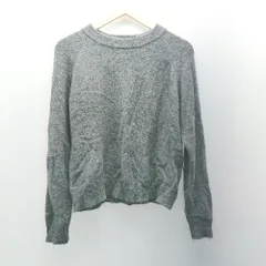 ◇ ZARA クルーネック アルパカ ふわふわ シンプル カジュアル 長袖 ニット セーター サイズUSA M グレー レディース E  【1306190037864】