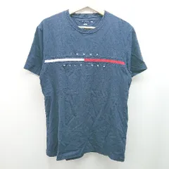 ◇ TOMMY HILFIGER クルーネック ブランドロゴ カジュアル シンプル 半袖 Tシャツ サイズL ネイビー レディース E  【1306190037826】