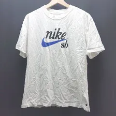 ◇ NIKE ナイキ クルーネック ブランドロゴ シンプル カジュアル 半袖 Tシャツ サイズL ホワイト レディース E  【1306190037635】