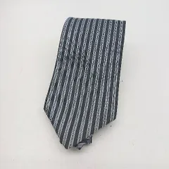 ◇ TAKEO KIKUCHI タケオキクチ ビジネス 光沢感 ストライプ ベーシック ネクタイ ブラック/シルバー メンズ E  【1306190038144】