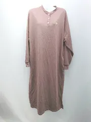 ◇ u.s. polo assn. スウェット 刺繍 スリット ルームウェア 長袖 ロング丈 ワンピース サイズFREE ブラウン レディース E  【1306190040475】