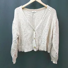 ◇ LOWRYS FARM ショート丈 ガーリー 羽織 秋冬 ナチュラル 長袖 カーディガン サイズFREE ベージュ レディース E  【1306190039820】