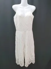 ◇ zara basic ザラベーシック キャミソール 裾レース 快適 涼しい オールインワン サイズXS ホワイト レディース E  【1306190040888】