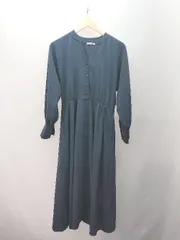 ◇ FREE'S MART シャツ シンプル スタンドカラー ガーリー 長袖 ロング丈 ワンピース サイズFREE ネイビー レディース E  【1306190040826】