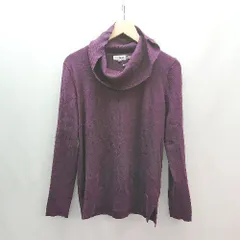 ◇ calvin klein スリット タートルネック セーター 冬物 タイト 長袖 ニット サイズM パープル レディース E  【1306190041670】