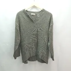 ◇ samansamos2 サマンサモスモス Ｖネック 無地 シンプル 大人 長袖 ニット サイズF チャコールグレー レディース E  【1306190042592】