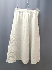 ◇ NATURALBEAUTYBASIC 無地 シンプル 大人カジュアル ロング丈 フレア スカート サイズM カーキ レディース E  【1306190042325】