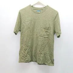 ◇ BEAMS ビームス 無地 クルーネック 胸ポケット シンプル 半袖 Tシャツ サイズS カーキ メンズ E  【1306190042967】