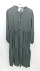 ◇ La-gemme ラジェム 綺麗め 無地 シンプル 大人 ロング丈 ワンピース サイズL ブラック レディース E  【1306190042691】