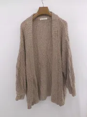 ◇ MAJESTIC LEGON ボタンレス ゆったり 長袖 ニット カーディガン サイズM モカ ベージュ系 レディース E  【1306210003589】