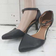 ◇ R&E rosessence ポインテッドトゥ セパレート ストラップパンプス サンダル サイズ24.5 ブラック レディース E  【1306210007112】