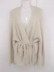 ◇ ◎ mystic ミスティック カジュアル 無地 ビッグシルエット 長袖 ニット カーディガン サイズF ベージュ系 レディース E  【1306210012475】