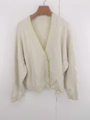 ◇ classicalelf カジュアル Vネック 長袖 ニット カーディガン サイズM ベージュ イエロー系 レディース E  【1306210012192】