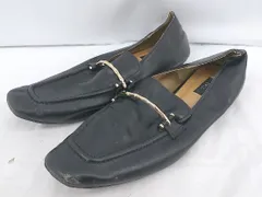 ◇ EVOL イーボル スクエアトゥ ゴールドモチーフ フラット シューズ サイズ24.0 ブラック レディース E  【1306210017524】