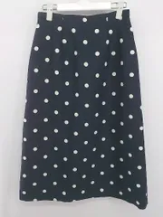 ◇ Doux archives ドゥアルシーヴ 水玉 ドット 膝下丈 ナロー スカート サイズ S ネイビー ホワイト レディース E  【1306210019733】のサムネイル
