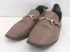 ◇ rectangle レクタングル スクエアトゥ ビット ローファー シューズ サイズ 24.0 ブラウン レディース E  【1306210019399】