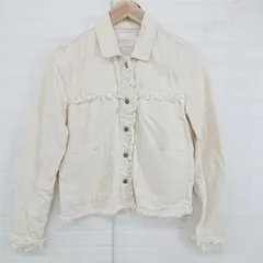 ◇ ZARA Trafaluc フリンジ 長袖 デニムジャケット サイズEUR M USA M MEX 28 オフホワイト系 レディース E  【1306240000497】