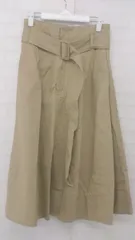 ◇ ◎ FRAMeWORK フレームワーク 大人女子 シンプル 無地 膝下丈 フレア スカート サイズ36 ベージュ レディース E  【1306240000299】